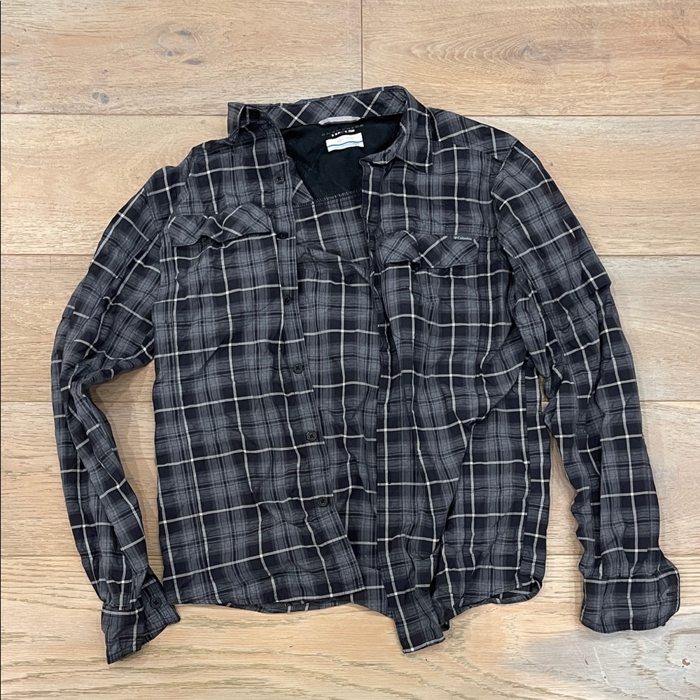 Columbia Men's Dark Plaid Button Down Shirt